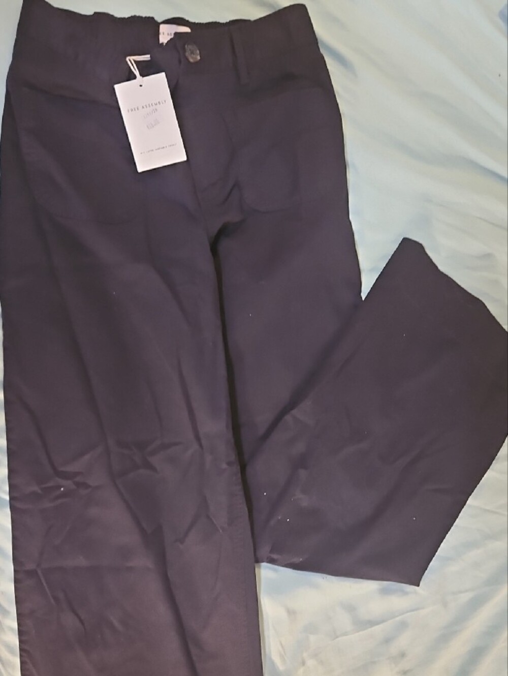 Free Assembly Dark Navy women's wide-Leg Pants - Picture 4 of 5